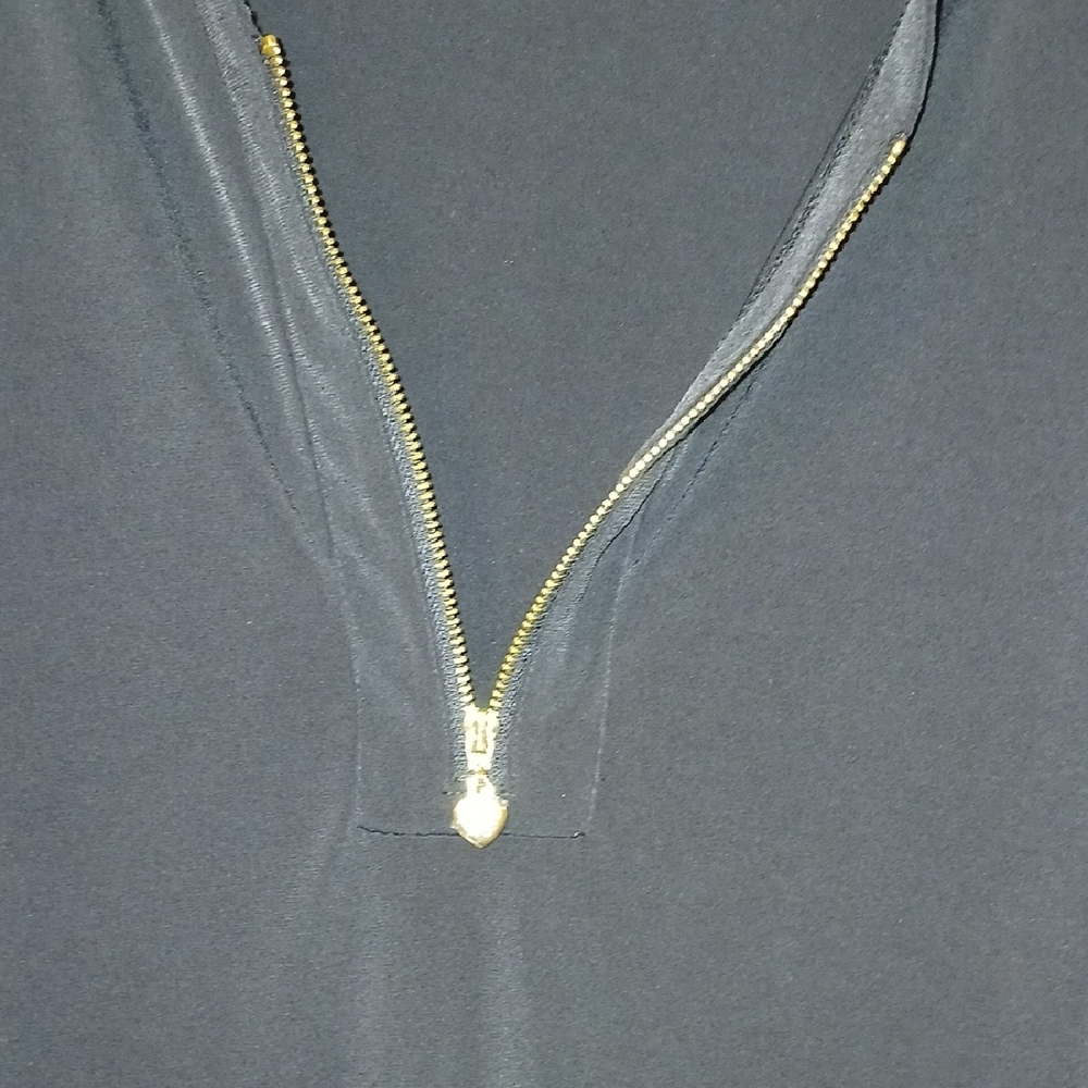 EUC SUSAN GRAVER Black Zippered Women's Top - Picture 6 of 7